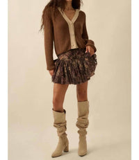 Promesa - Blossoming Bliss Floral Drop-waist Mini Skort