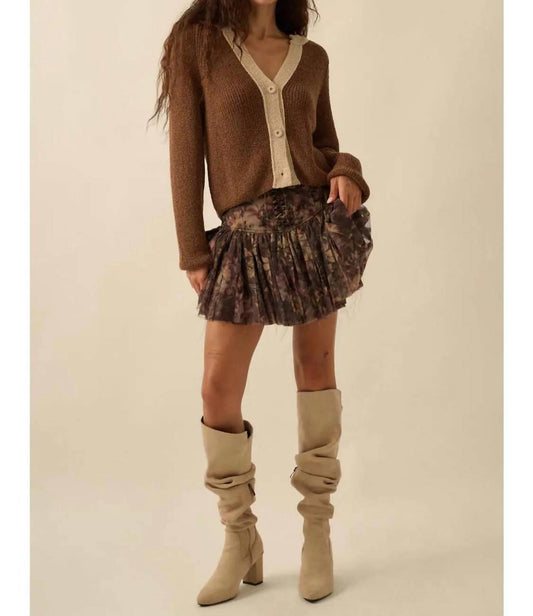 Promesa - Blossoming Bliss Floral Drop-waist Mini Skort