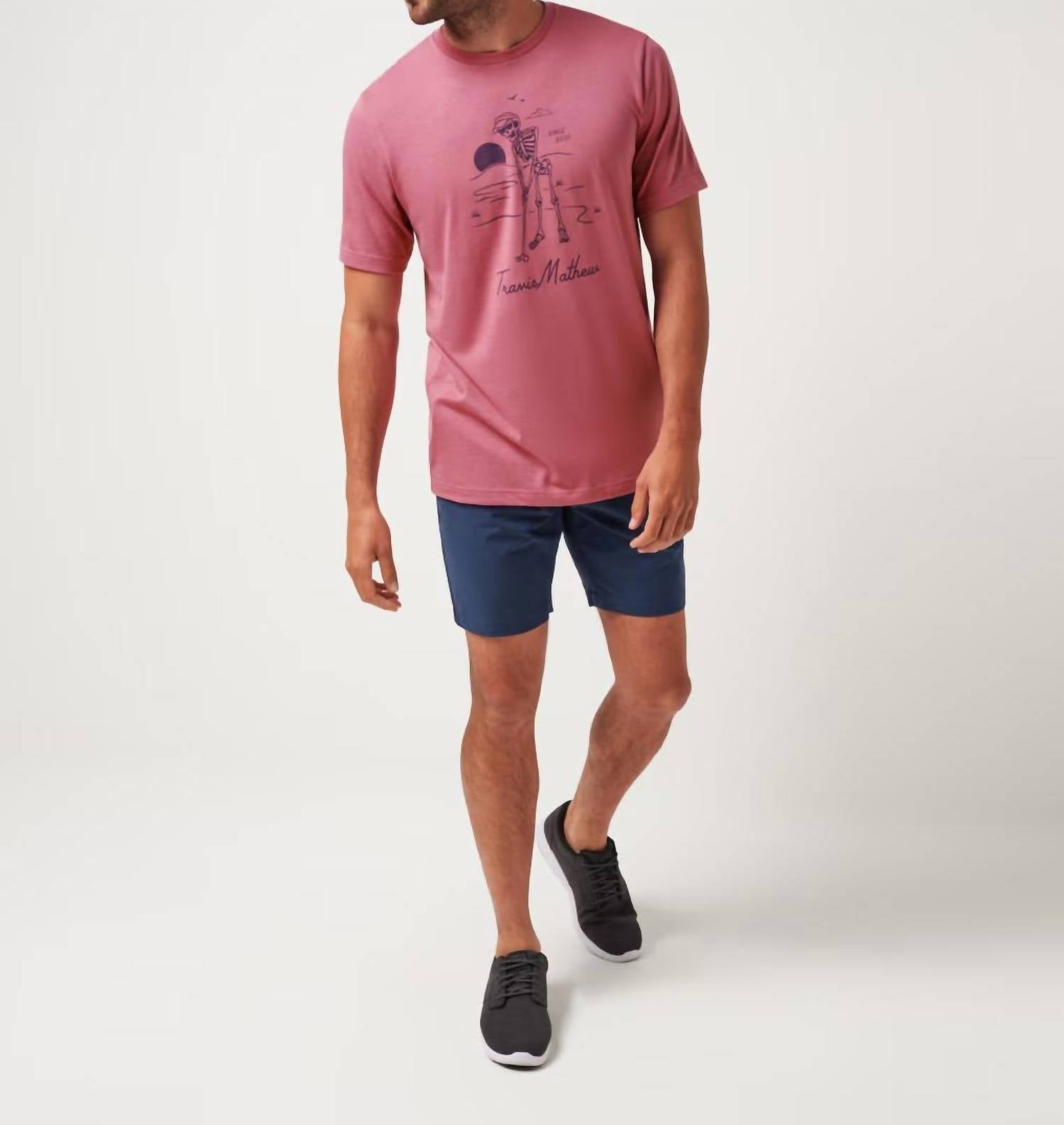 TravisMathew Lost Weekend Short Sleeve Tee in rose wine - men's t-shirt - view 4