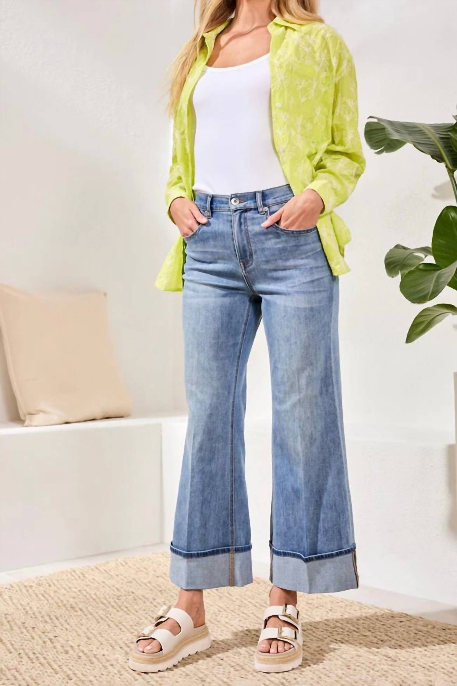 Tribal - Brooke Cuffed Palazzo Jeans