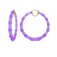 Gold & Honey - Women's Xl Lucite Bamboo Hoop Earrings