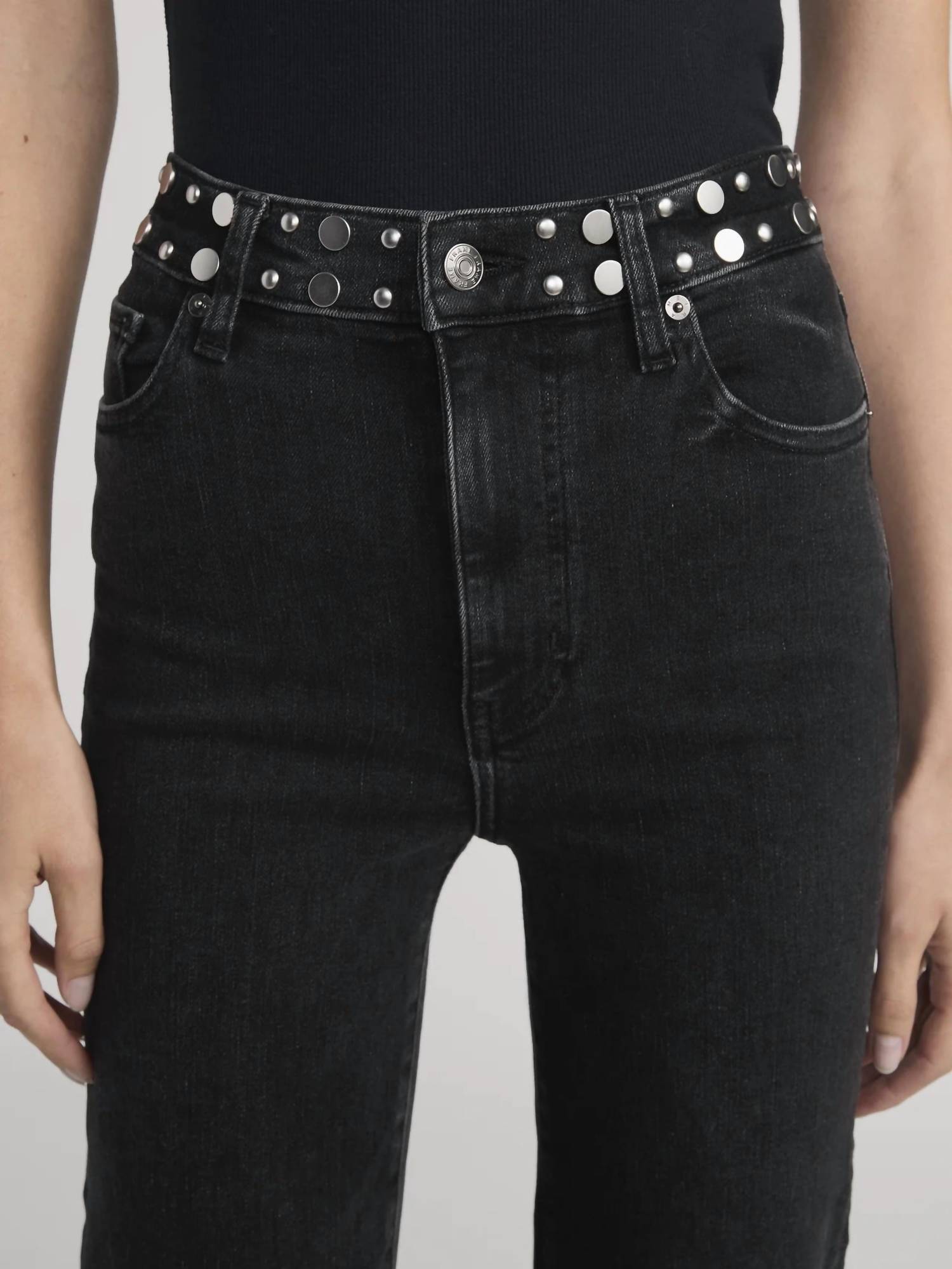 Frame - Le Sleek Straight Studded Jeans