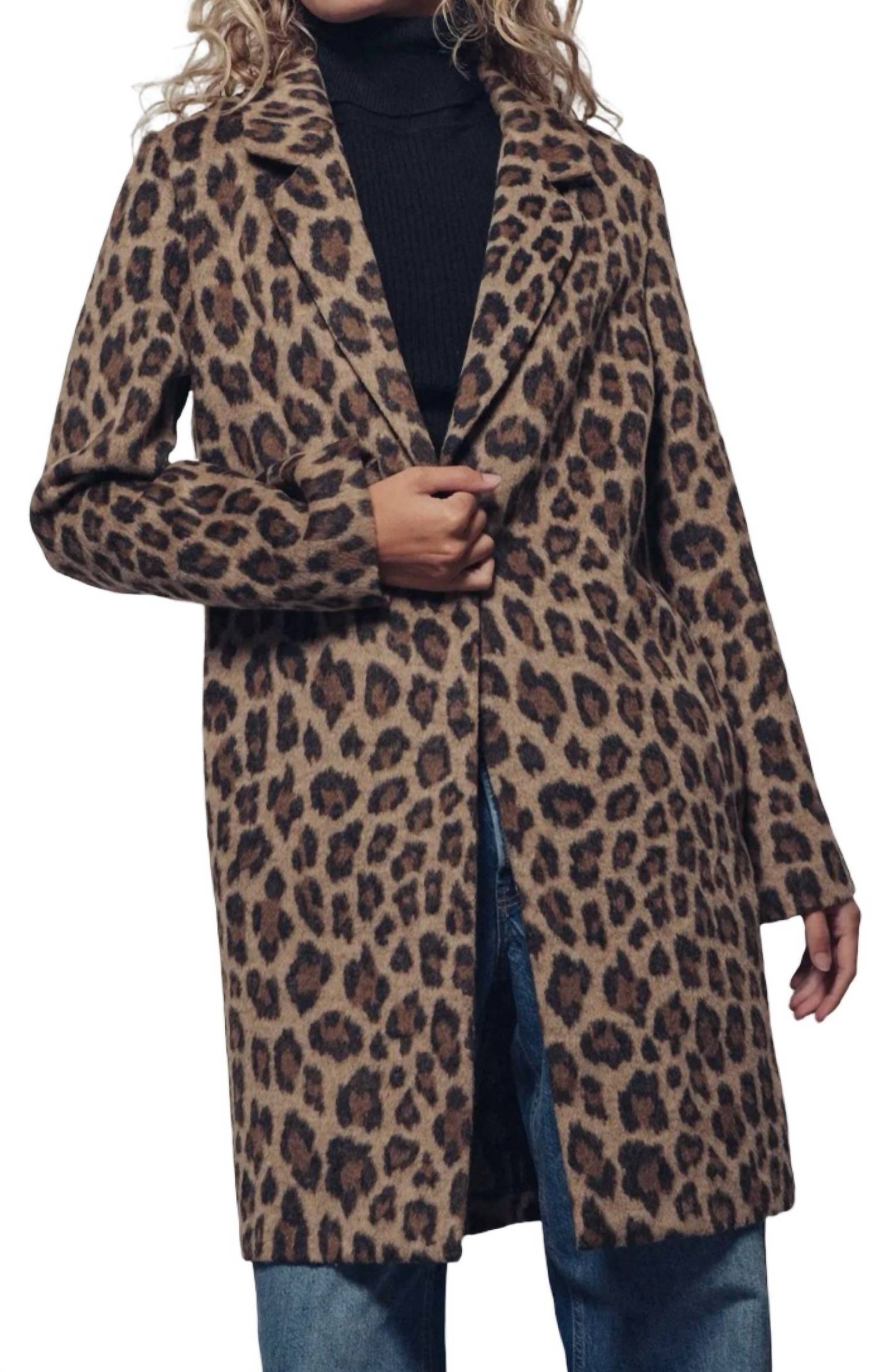 Urban Daizy - Leopard Print Oversized Statement Coat
