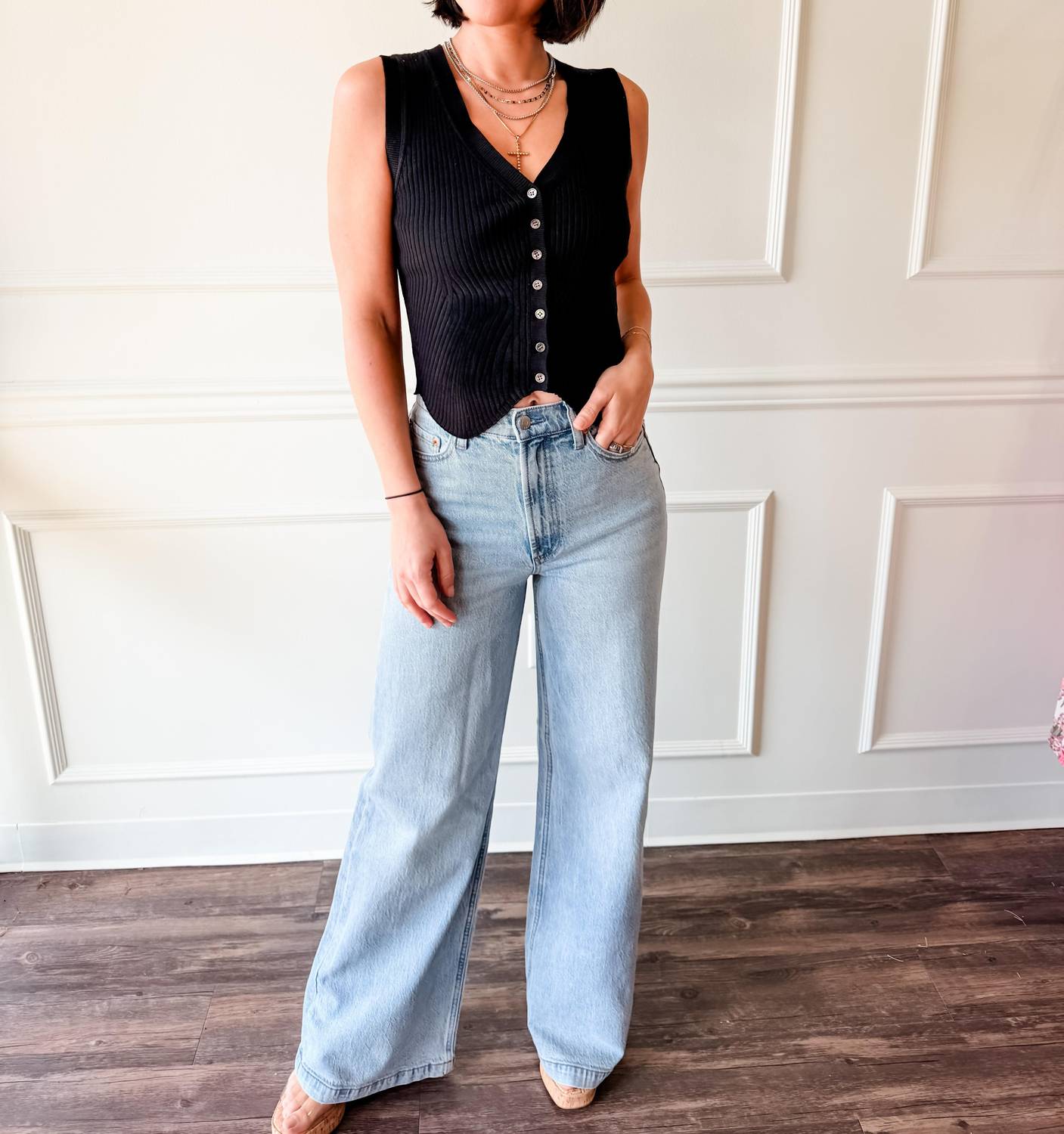 Current Air - Downtown Button Tank Top