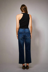 Blue B - Metal Studded High Rise Straight Leg Jeans