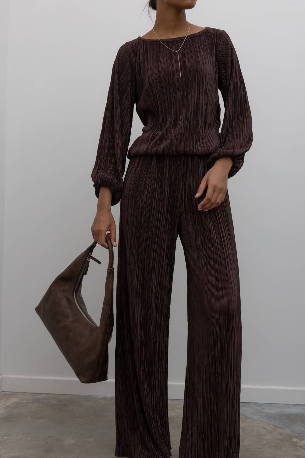 Collective - Plisse Round Neck Top