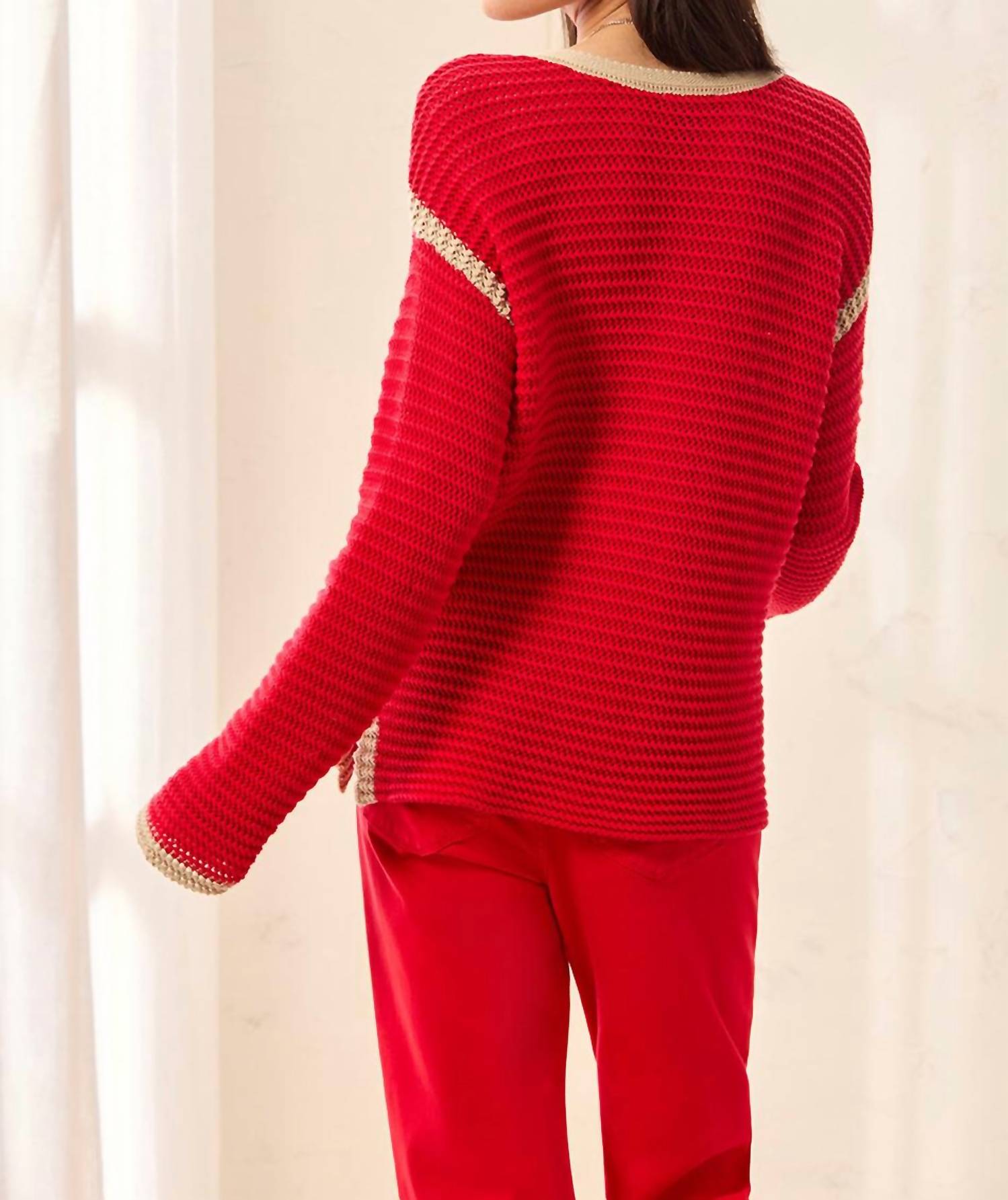 Tribal - Crochet V Neck Sweater