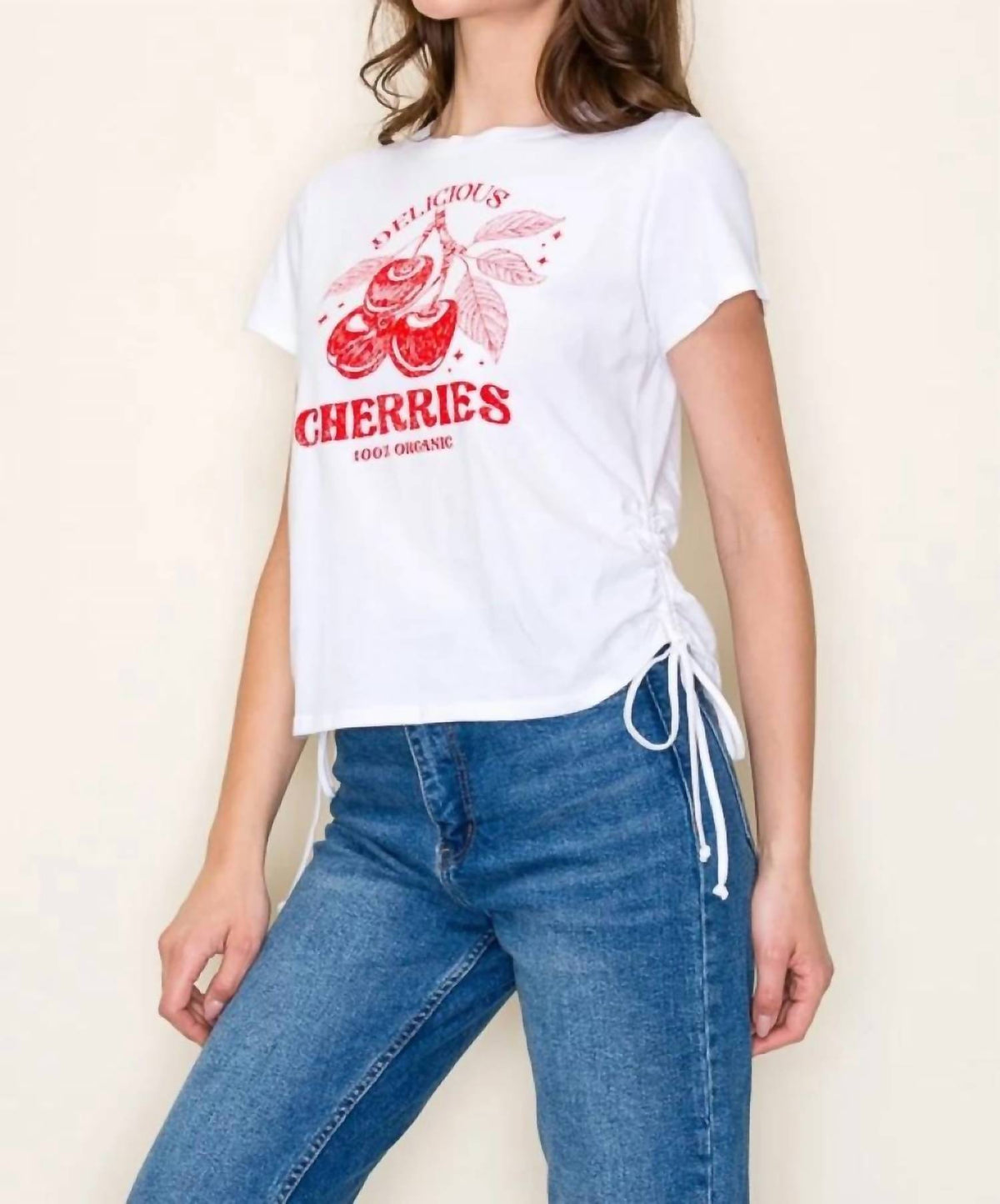 Tres Bien - Cherry Bomb Side Tie Top