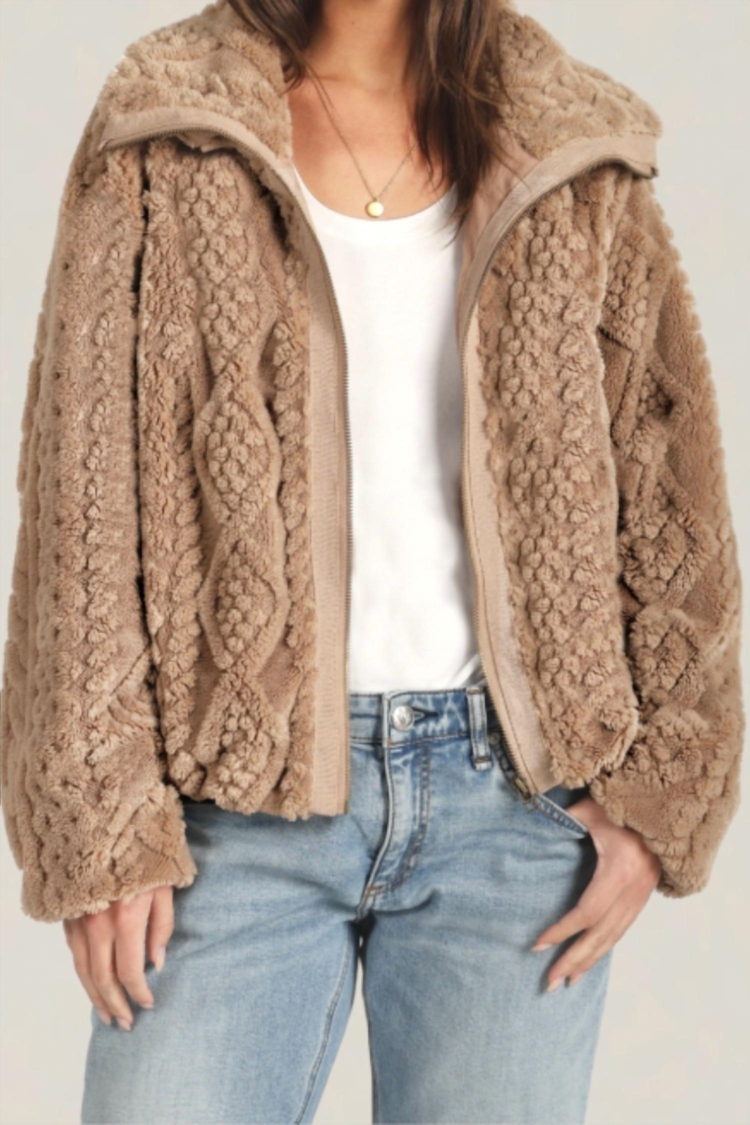 Dylan by True Grit Women's So Cozy Cable Jacket in claret - women's jacket