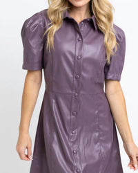 Karlie - Leather Button Dress