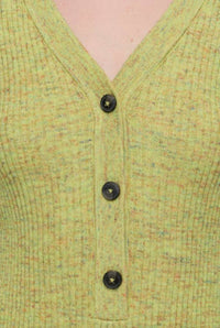 Closed - Mouliné V Neck Henley Knit Top