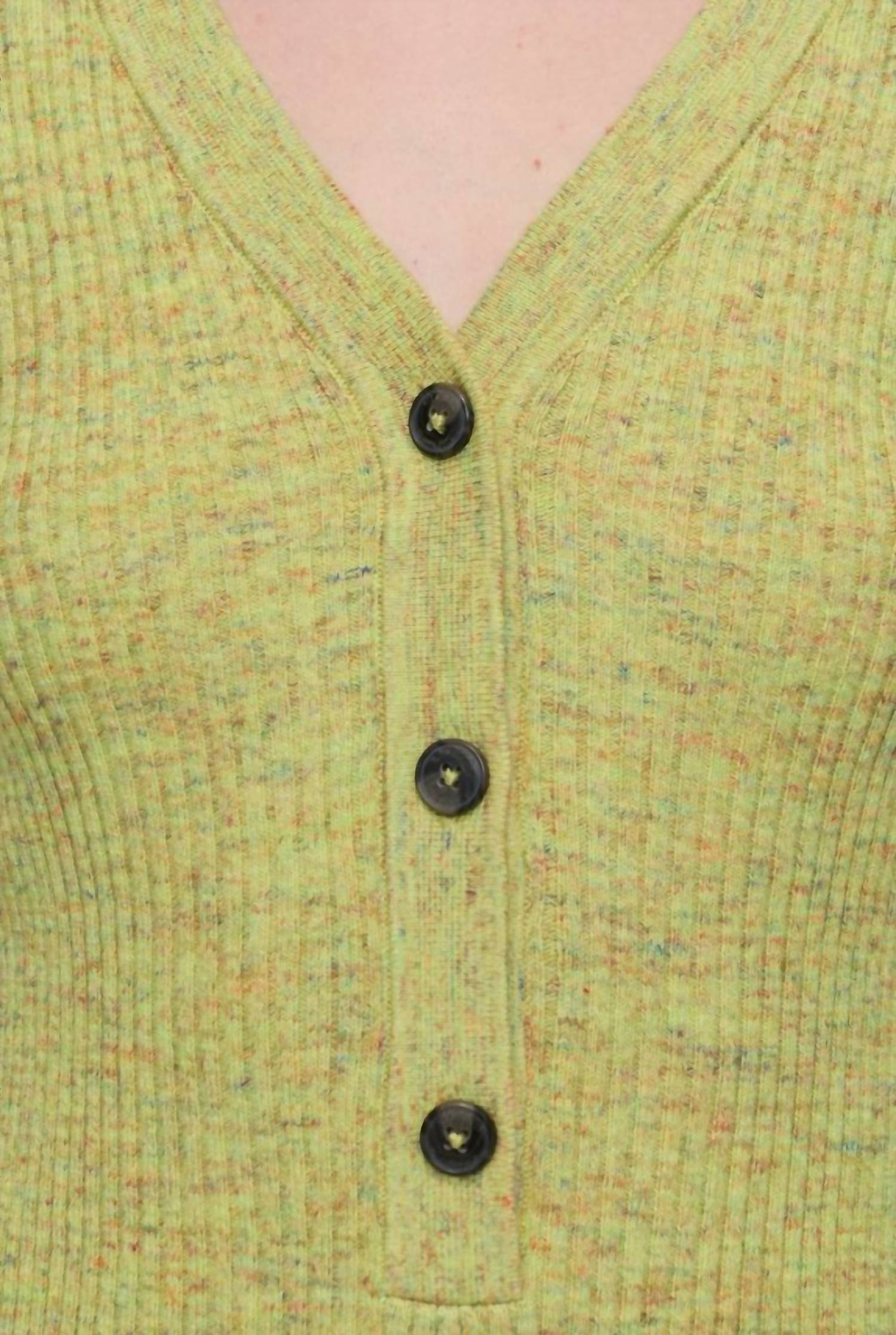 Closed - Mouliné V Neck Henley Knit Top