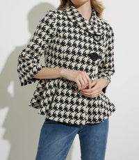 Joseph Ribkoff herringbone jacket in multi - women's jacket - detail view