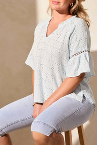 Tribal - Gauze Eyelet Top