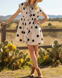 Sewn And Seen - Button Down Pleated Poplin Mini Dress