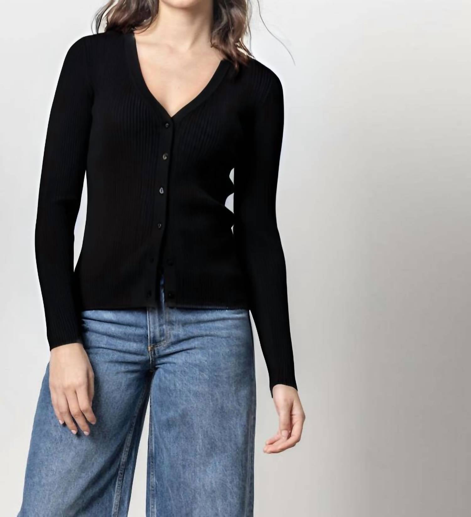 Lilla P - Ribbed Cardigan Sweater