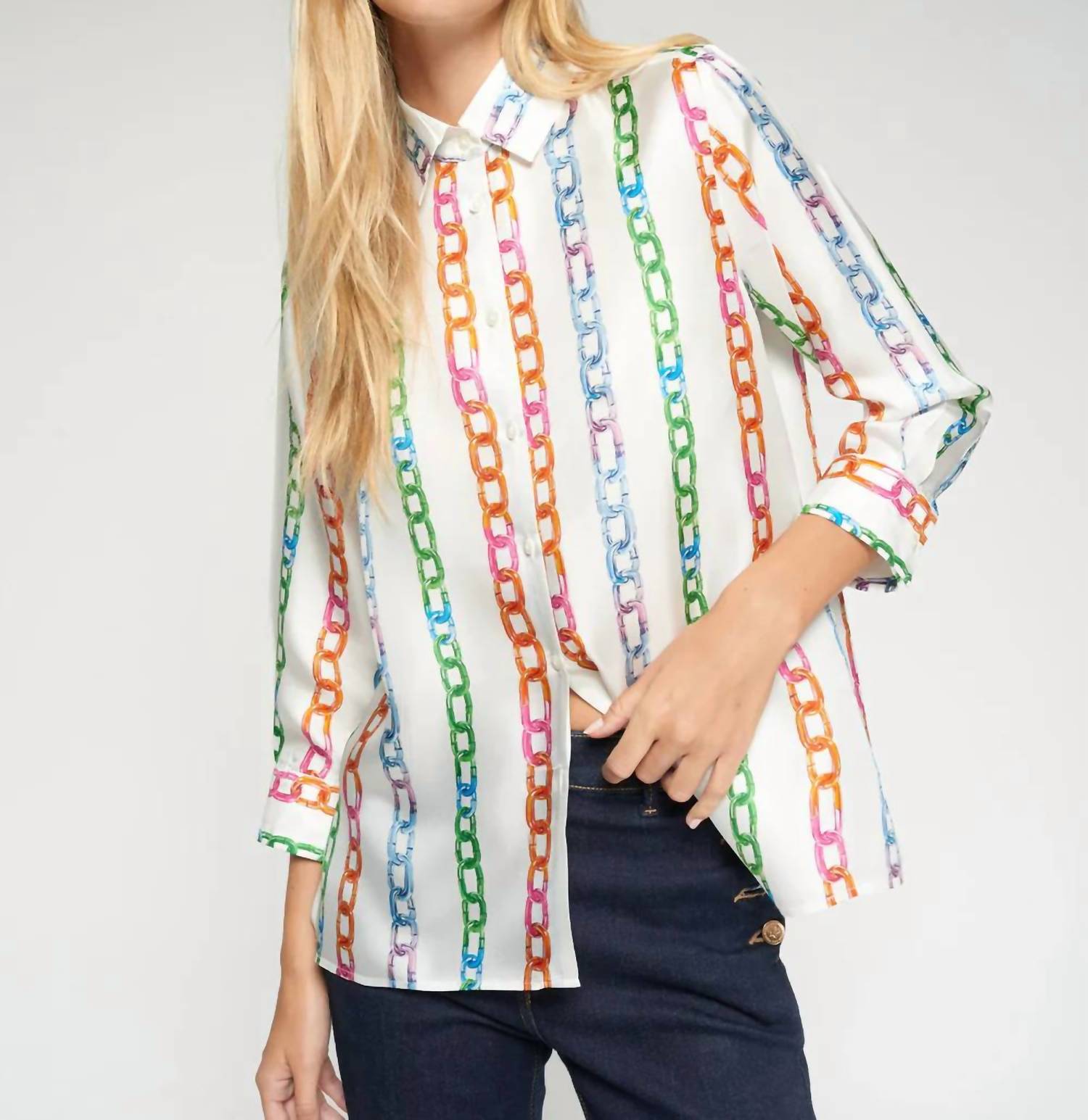 Vilagallo - Chains Print Blouse