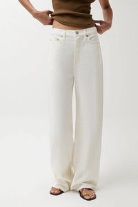 Pistola - Sydney High Rise Linen Bowed Wide Leg Jeans