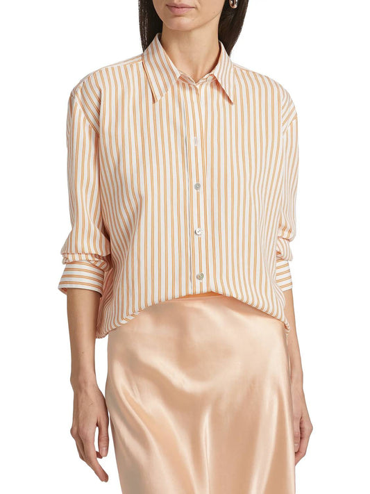 Vince - Till Stripe Cropped Button Down