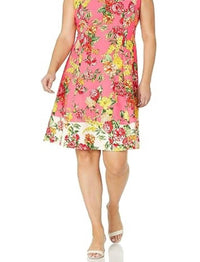 London Times - Cap Sleeve Floral Fit & Flare Dress