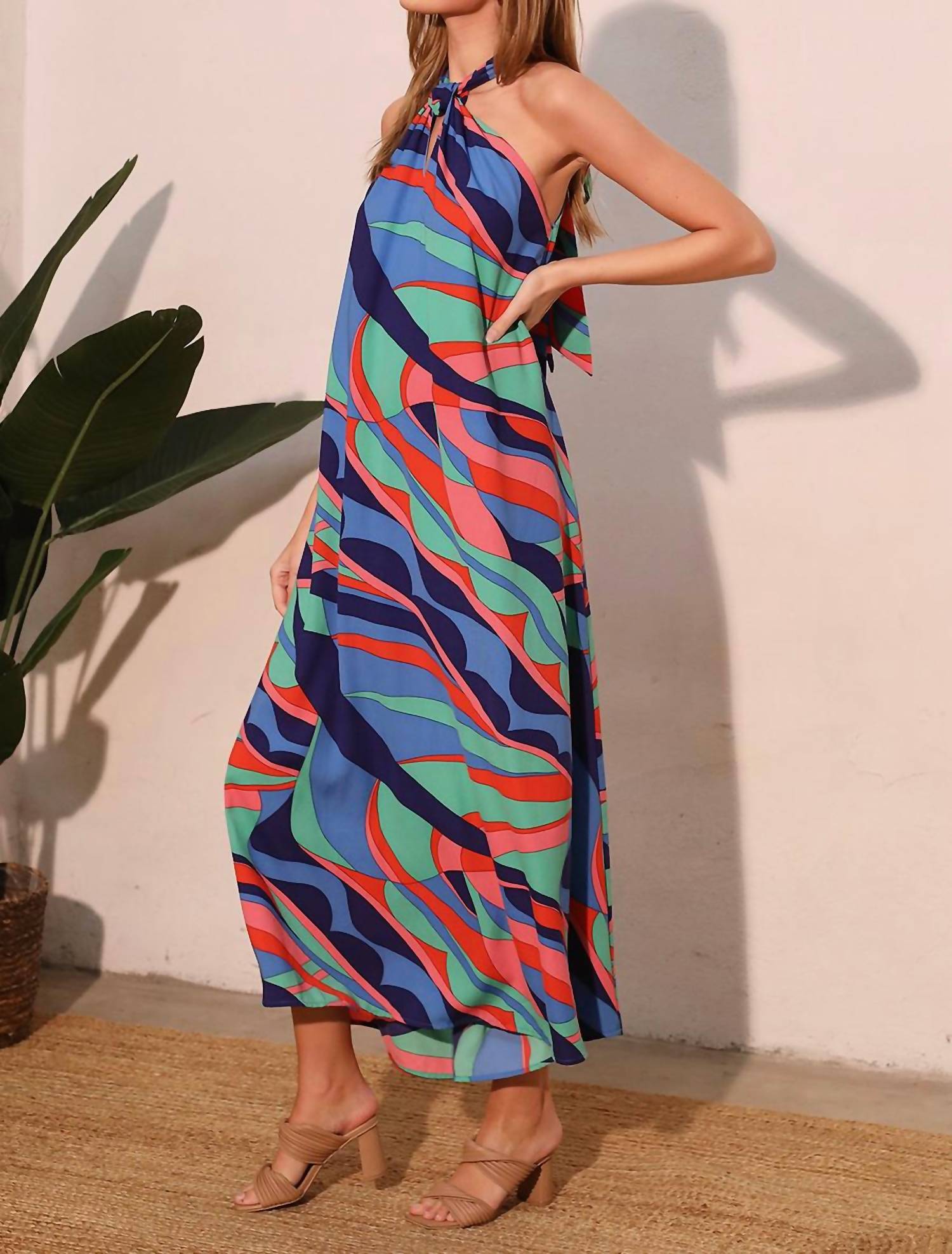 Tyche - Cut Out Halter Maxi Dress