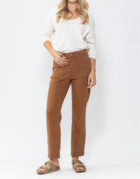 Judy Blue High Waist Utility Slim Fit Jeans in brown - women's jeans