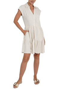 Love Token - Karla Linen Blend Short Shirtdress