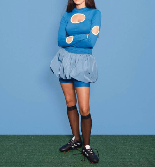 Kkco - Bubble Stretch Ruched Waistband Skort