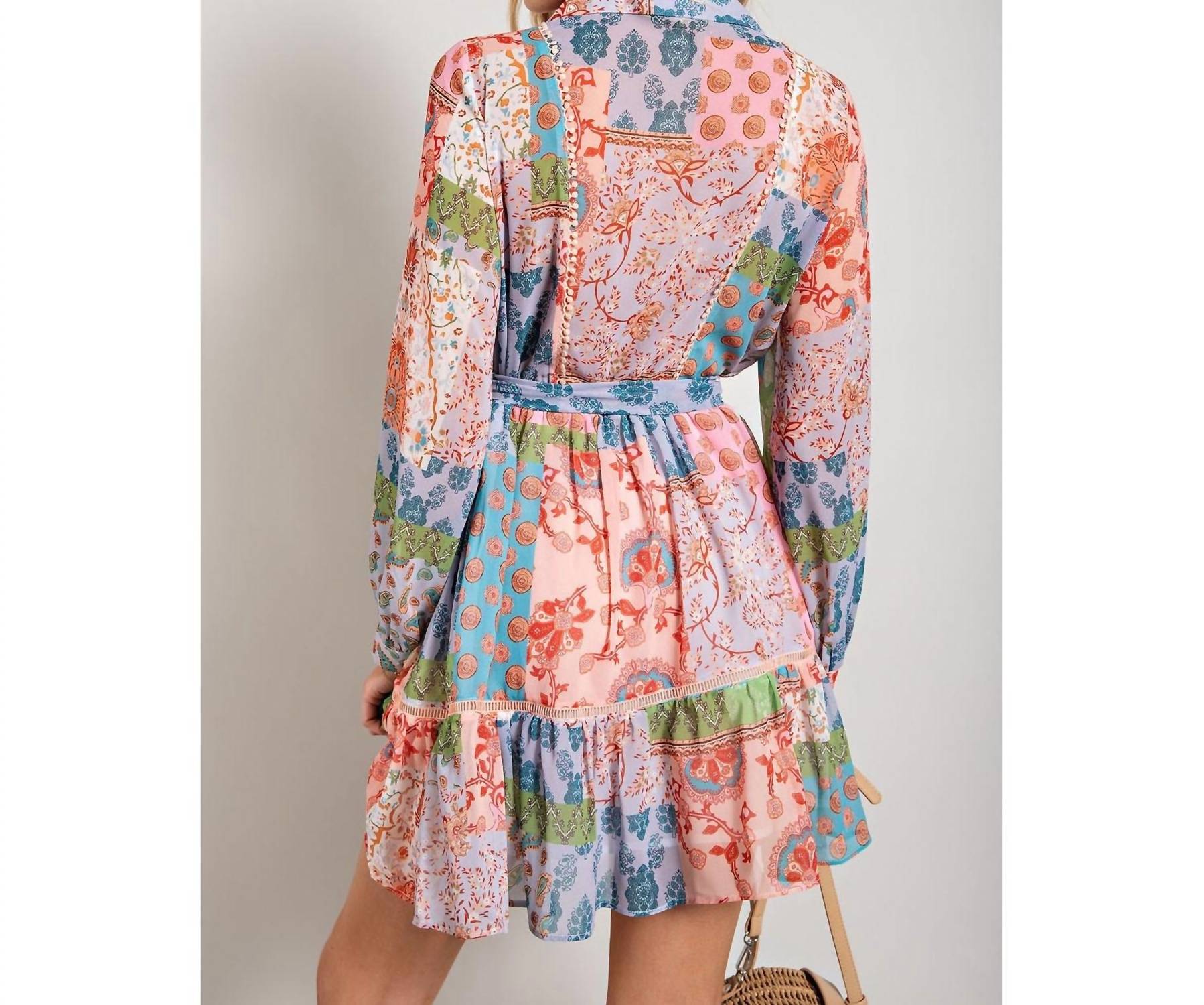 Sweet Generis Paisley Mix Up Dress in multi - women's dress - view 4