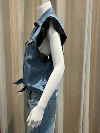 Aquarius Cocktail - Women's Hank Vintage Western Shirt With Ruffles