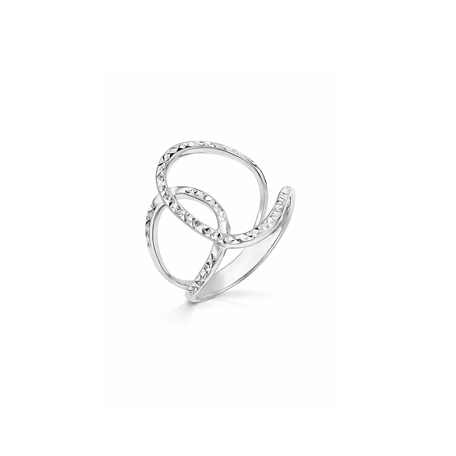 Gold & Honey - Women's Diamond Cut Interlocked Ring
