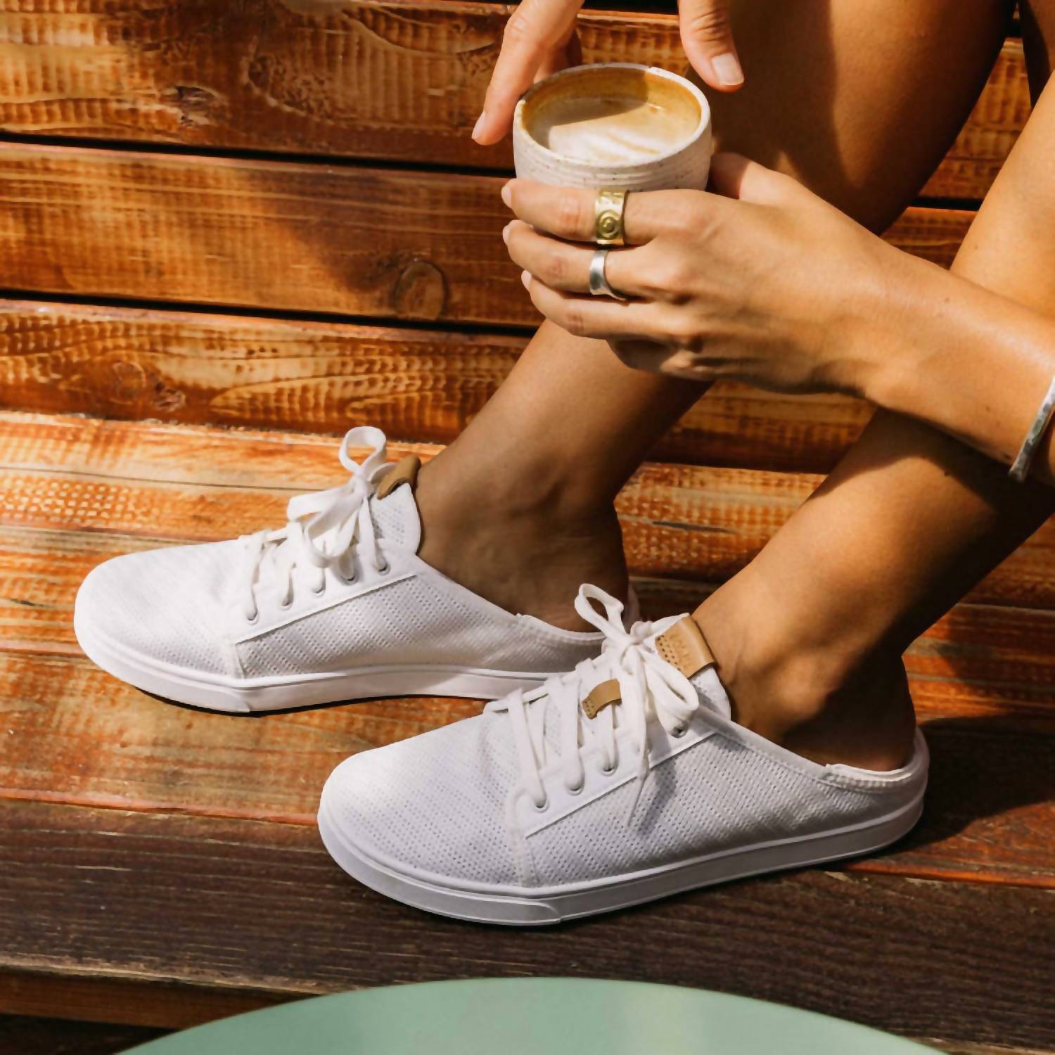 OluKai Women's Pehuea Li Lightweight Sneakers in off white swell - women's sneaker