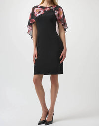 Joseph Ribkoff - Chiffon Cape Overlay Dress