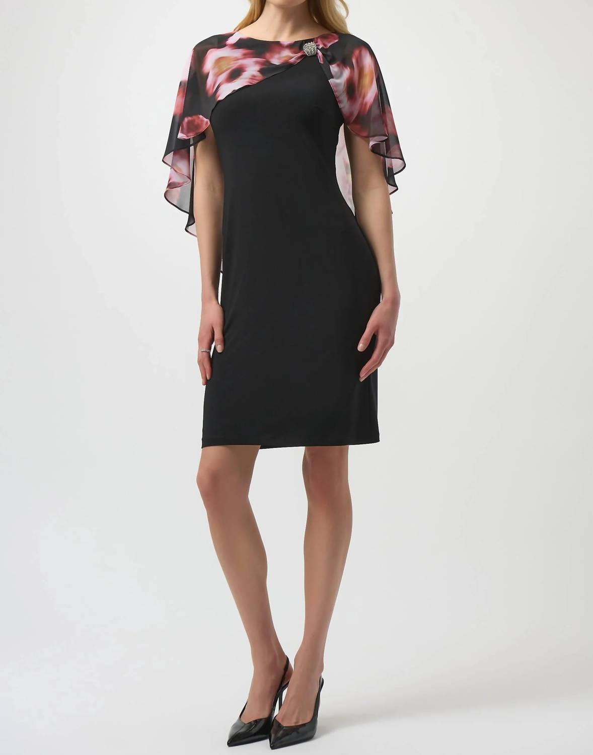 Joseph Ribkoff - Chiffon Cape Overlay Dress