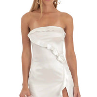 Lucy In The Sky - Women's Sasha Strapless Satin Mini Dress