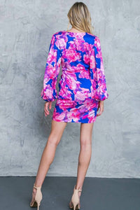 Flying Tomato - Printed Satin Mini Dress