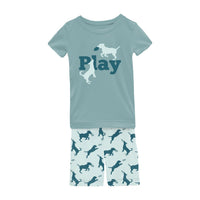 Kickee - Kid's Short Sleeve Graphic Tee Pajama Set With Shorts