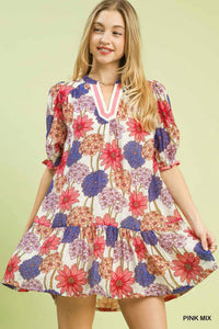 Umgee - Mix Floral Babydoll Dress