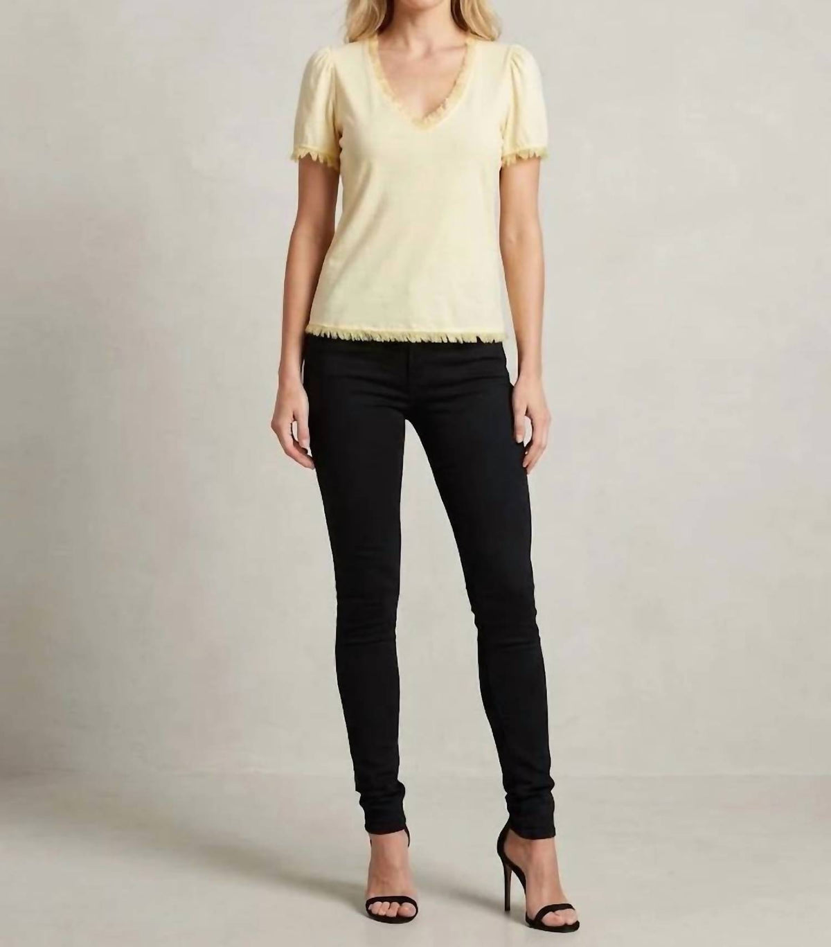 Maven West - Mixed Media Short Sleeve Top