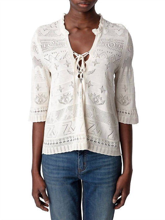 Zadig & Voltaire - TAHO DENTELLE COTTON TUNIC BLOUSE