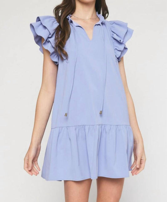 Entro - Front Tie Ruffle Dress