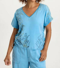 Xcvi - Embroidered Dashell Twill Top