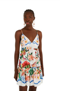 Farm Rio - Garden Of Life Scarf Mini Dress