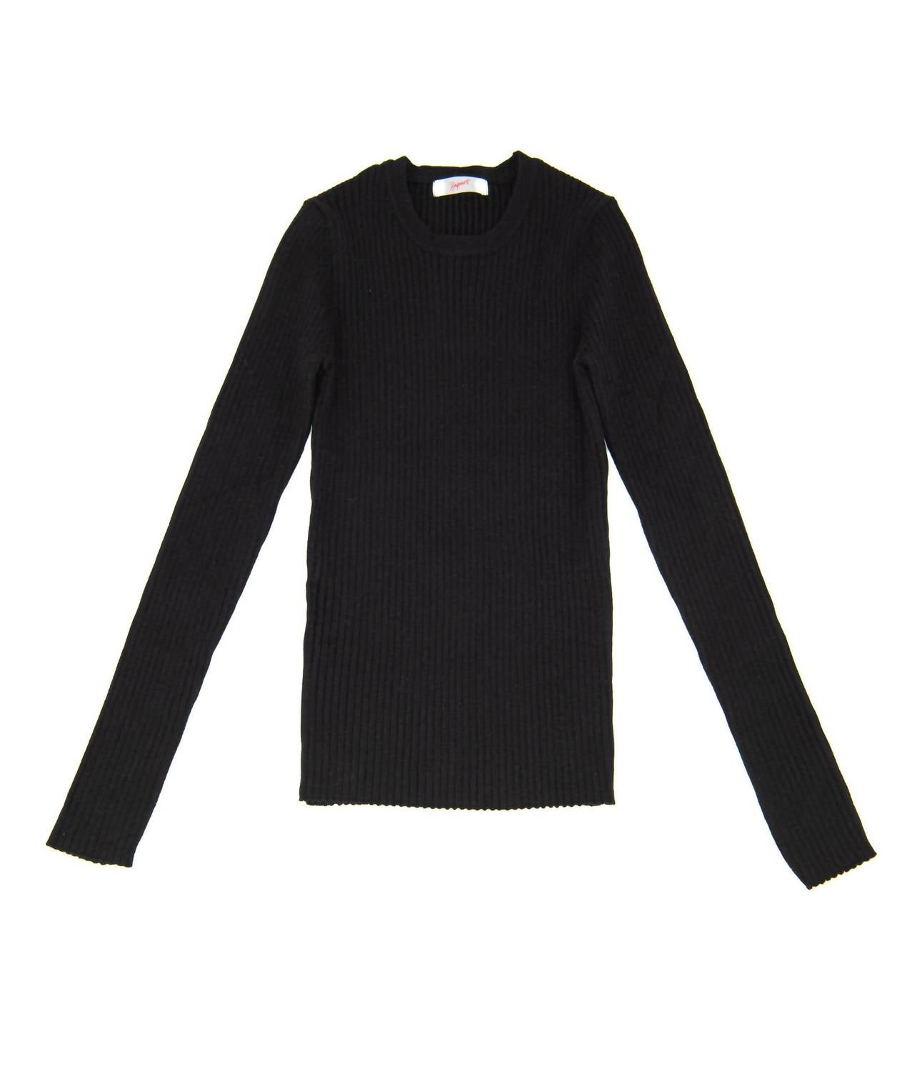 8apart Junior Women's Frankie's Favorite Long Sleeve Ribbed Top in black - women's long sleeve top
