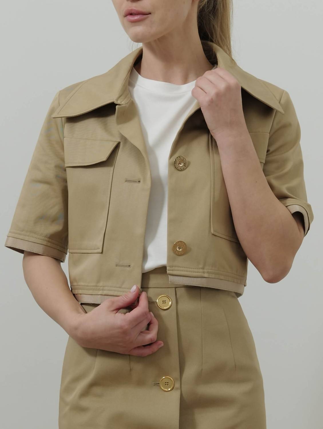 Patou - Short sleeve cropped jacket