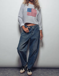 Urban Daizy - Dirty Wash Barrel Leg Jeans