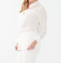 Fdj - Patchwork Long Sleeve With Eyelets Tunic