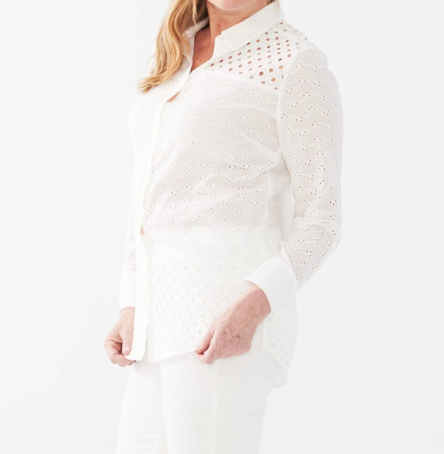 Fdj - Patchwork Long Sleeve With Eyelets Tunic