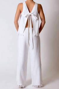 Miguelina - Micha Sorrento Linen Fringed Top