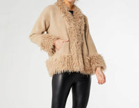 Coco + Carmen - Marley Shaggy Fur Trim Cardigan